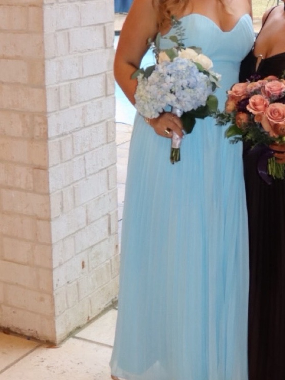Strapless Light Blue Maxi Dress